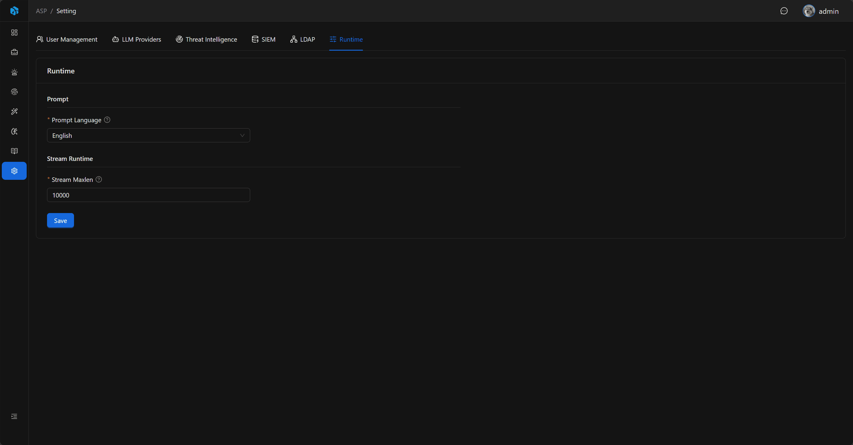 Runtime Settings