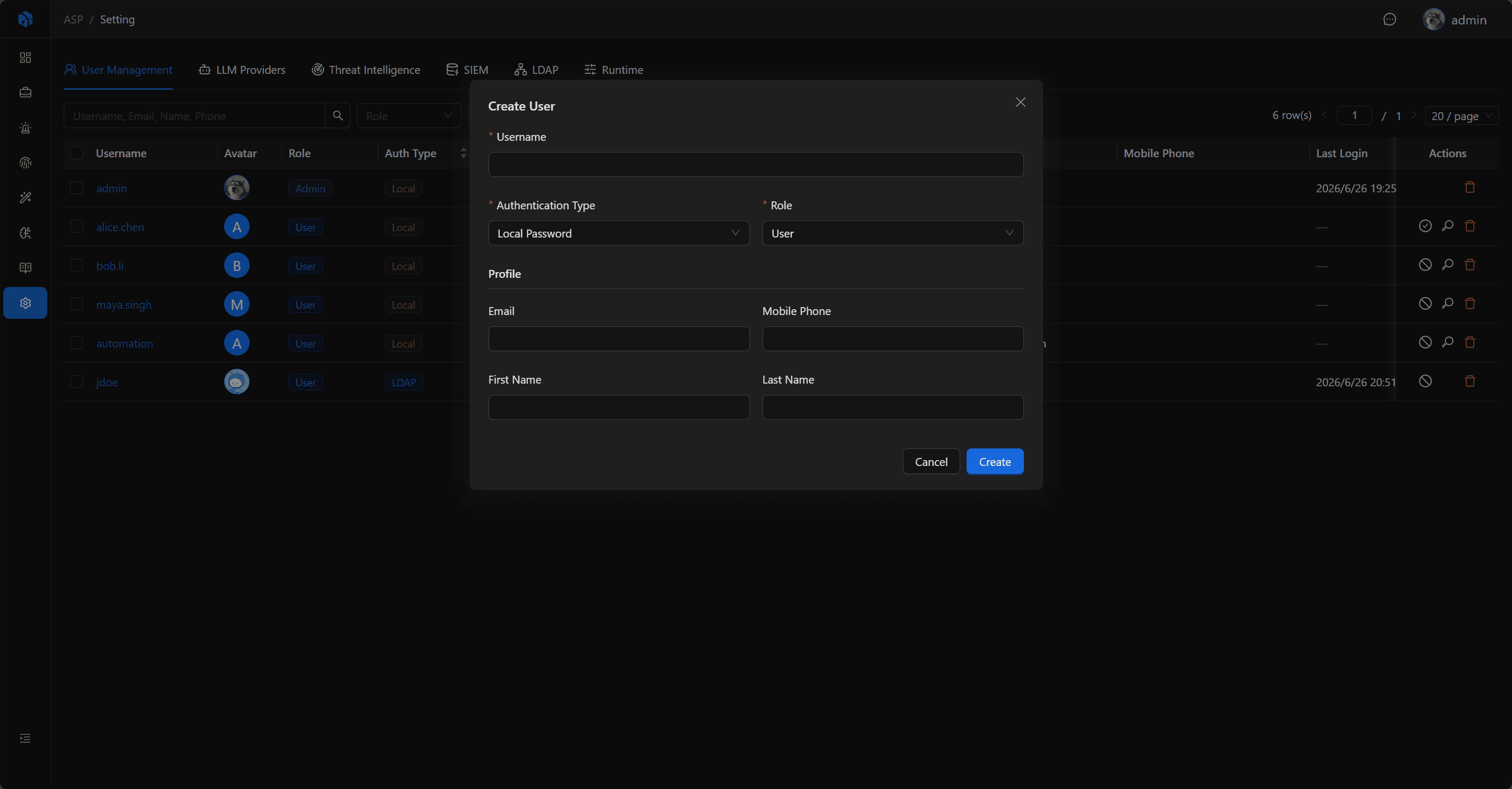 Create User