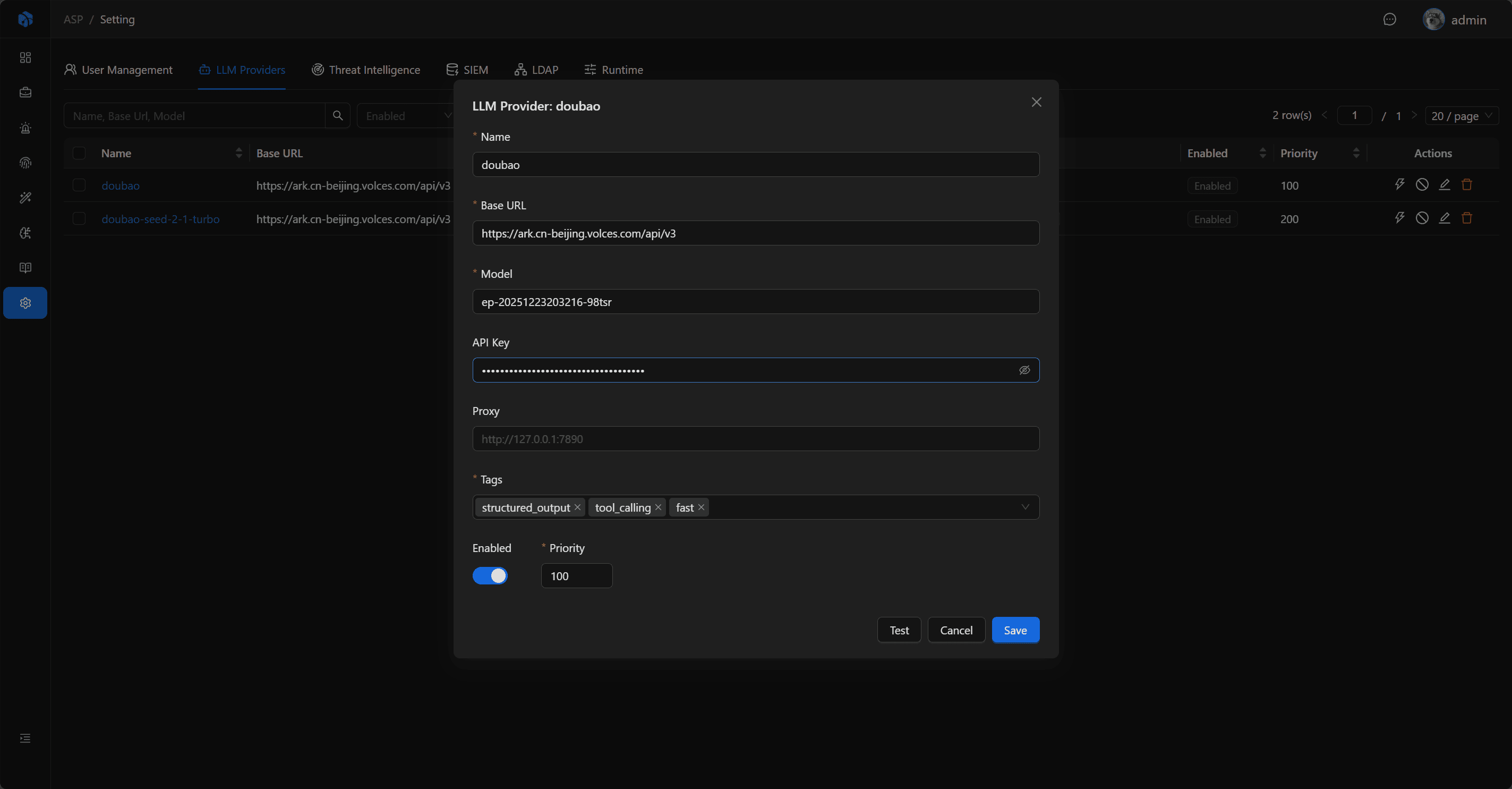 Add or Edit LLM Provider
