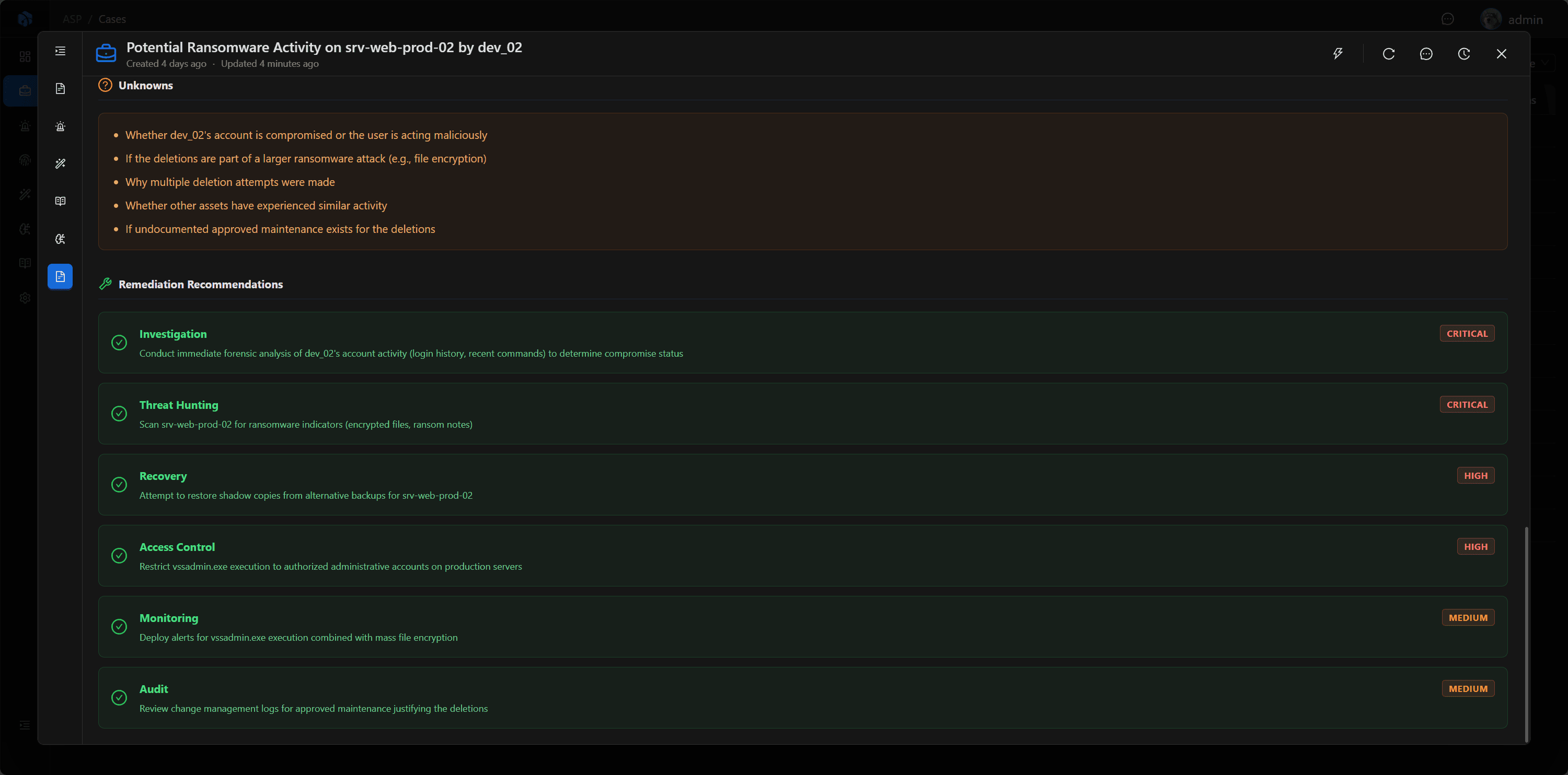 AI Investigation Report Timeline